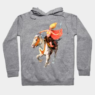 Power Girl Warrior Sword Horseback White Snow Retro Comics Vintage Woman Cover Fantastic Adventures Hoodie